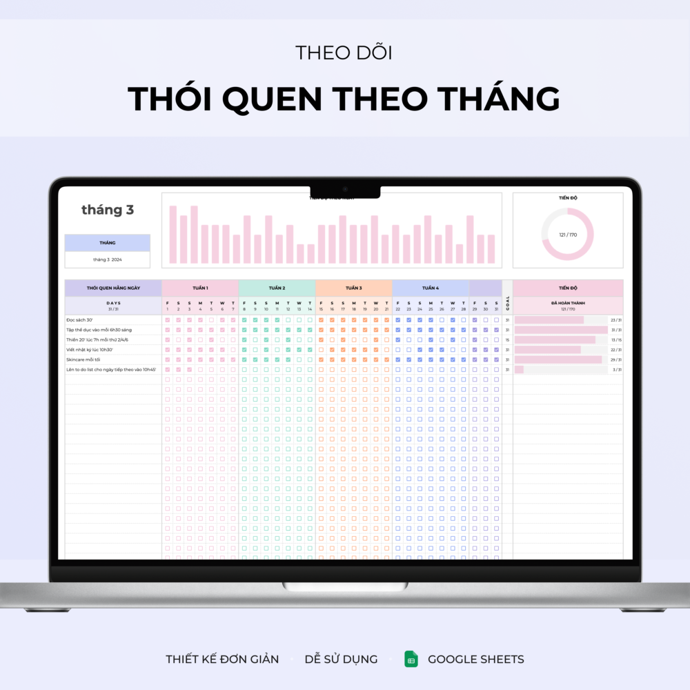 Theo dõi thói quen hằng tháng