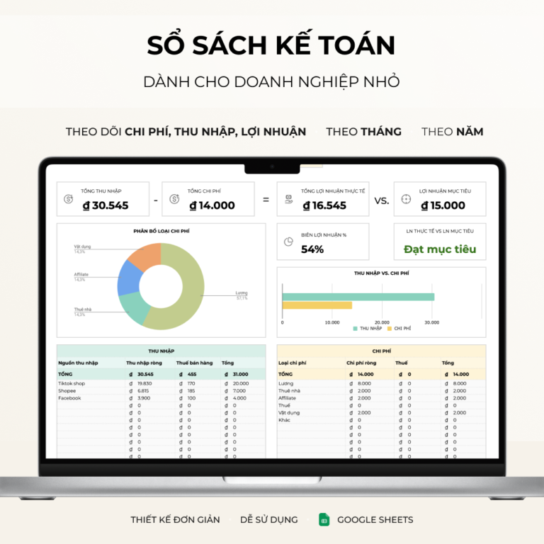 Sổ sách kế toán dành cho doanh nghiệp nhỏ - Spreadsheet Template